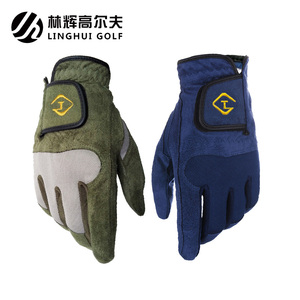 防晒布质高尔夫球高尔夫男士手套单只透气双手golf超纤男耐磨舒适